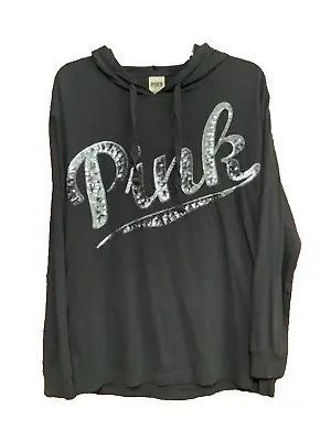 MINT PINK S Victoria Secret Oversized Pullover BLING Hoodie Soft Knit SHIRT • $14.95