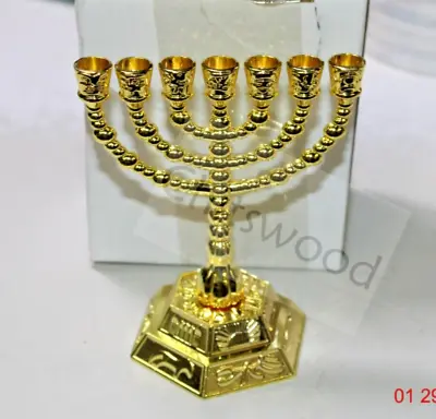7 Branch Menorah Candle Holder Jerusalem Temple 12 Tribes Of Israel Menorah • $12.50