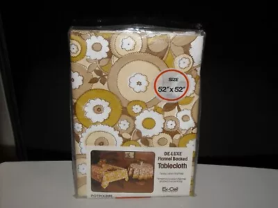 Vintage Vinyl Table Cloth Flannel Back Ex-Cell DELUXE POTPOURRI 52 X 52 NEW • $24.99