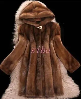 Women Faux Mink Fur Coat Jacket Winter Warm Outdoor Luxury Parka Fur Jacket  • $111.99