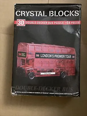 Crystal Blocks 3D London's Premier Tour Red Double Decker Bus Puzzle 54 Pc • £7