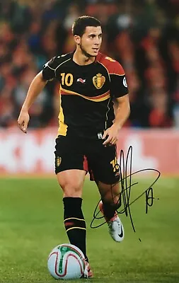 Eden Hazard Signed 12x8 Belgium Photo C. UACC Registered Dealer AFTAL RACC COA • £59.99