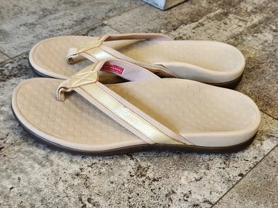 £23.07 • Buy Vionic Orthaheel Flip Flop Sandals Tan Gold Women's 7