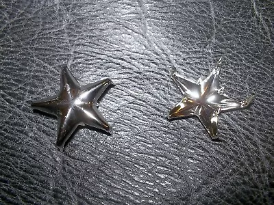 $17.99 • Buy 2 SCHOTT Perfecto ONE STAR Leather Biker Jacket REPLACEMENT Emblems SILVER Studs