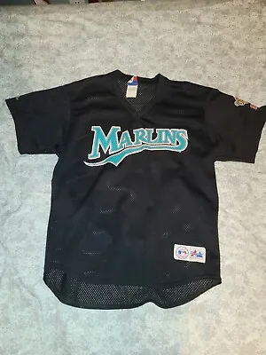 VINTAGE Florida Marlins 1997 World Series Champions Jersey AA XL Black MLB • $29.95