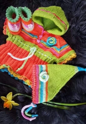 £22 • Buy Handmade Knitted Baby Girl Outfit