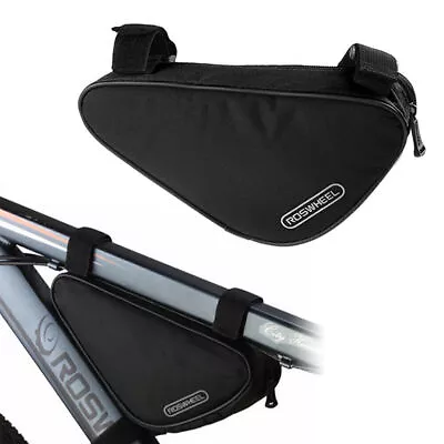 ROSWHEEL Triangle Cycling Bicycle Front Tube Frame Bag Mountain Bike Pouch Black • $13.29