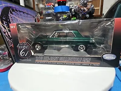 VINTAGE Highway 61 1965 Plymouth Belvedere 1/18 Green BEAUTIFUL NICE CAR 🚗  • $125.95