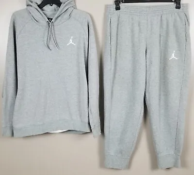 Jordan Jumpman Fleece Sweatsuit Hoodie + Pants Suit Set Grey Rare (size 3xl) • $161.99