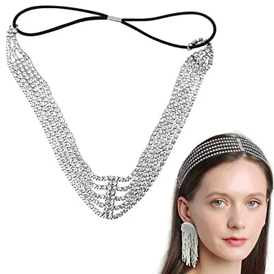 Crystal Elastic Forehead Head Hair Jewelry Rhinestone Accessories For Wedding • $13.99