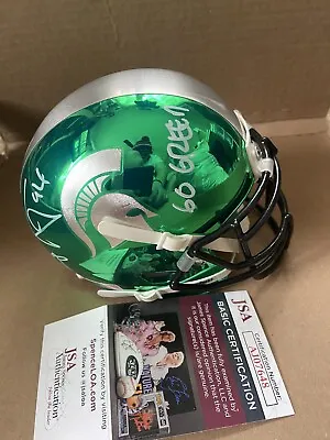 Domata Peko Signed Chrome Michigan State Football Mini Helmet JSA COA Bengals • $135.99