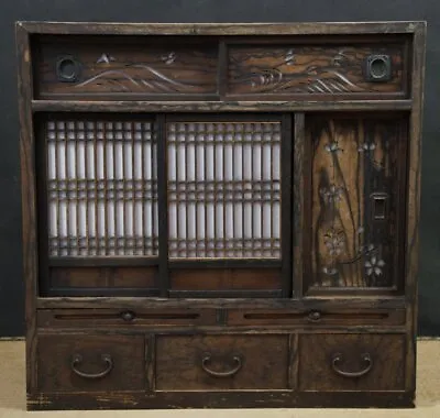 Chadansu Japan Furniture 1880s Wood Cabinet Tansu Hand Craft. • £618.70
