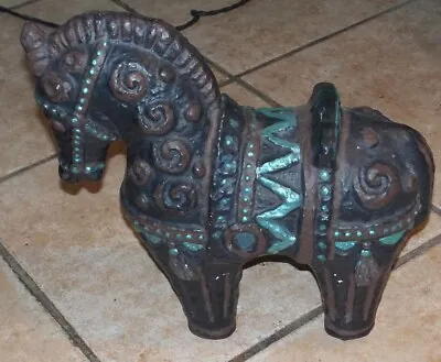 Vintage Decoratively Painted Metal Horse Statue Weighs 3 Lbs • $29.95