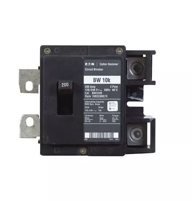 Eaton BW2200 PlugOn Mount Type BW Main Meter Breaker 2-Pole 200 Amp 120/240 Volt • $91.72