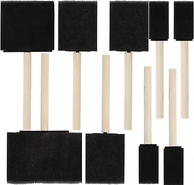 10 Piece Flat Flexible Poly Foam Bevel Tipped Brush Set With Wooden Handles  • $12.12