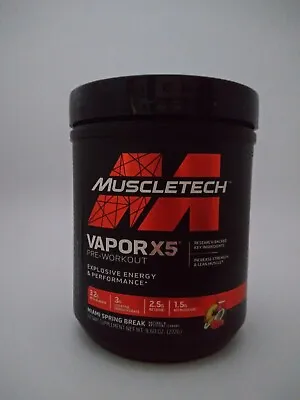 Lot Muscletech Vapor X5 Pre-Workout 9.6 Oz X 5 Container Lot  Miami Spring Break • $85