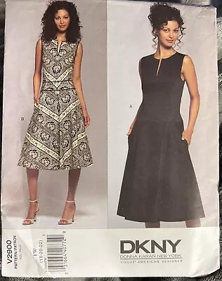 Vogue American Designer DKNY Donna Karan Dress Sewing Pattern  FW 18-22 Uncut • $19.99