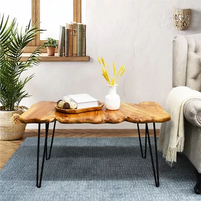 Rustic Cedar Live Edge Small Coffee Table Mid-Century Modern Table Home Decor • $118.99