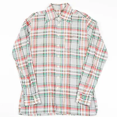 70s Vintage Big Collar Check Shirt | Men's S | Retro Plaid Dagger Seventies • £12.50
