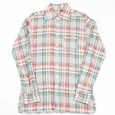 70s Vintage Big Collar Check Shirt | Men's S | Retro Plaid Dagger Seventies • £12.50