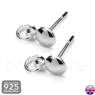 925 Sterling Silver STUD POSTS Loop & Open Ring Earring Finding JEWELLERY MAKING • £3.99