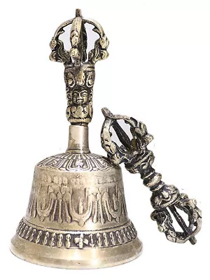 Meditation Bell & Dorje Vajra Set Buddhist Tibetan Bell And Vajra Dorje Budhist • $31.48