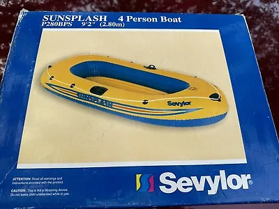 Sevylor Sunsplash 4 Person Inflatable Raft Boat Vintage In Box P280BPS 9'2  • $125