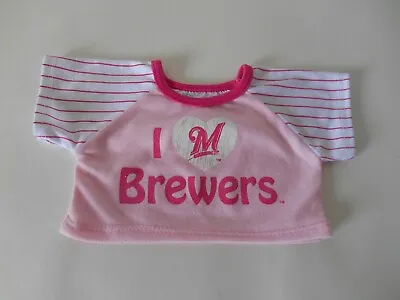 $3.99 • Buy Build A Bear Babw Pink White I Love Brewers Mlb Tee Shirt Teddy Clothes