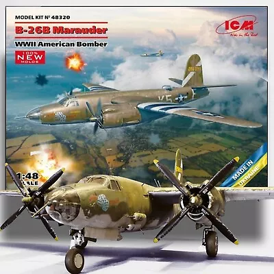 Icm 1/48 B-26b Marauder Bomber Kit No 48320 • $115.19