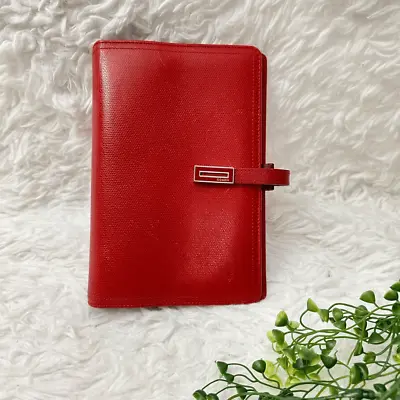 COACH Vintage Red Leather Binder Planner Notebook Snap Closure Made In SPain • $79.98