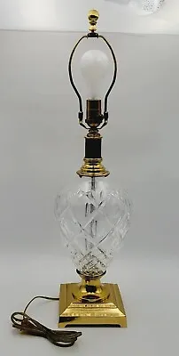 Waterford Crystal And Brass Table Lamp Rare Find Discontinued VTG No Shade • $339.99