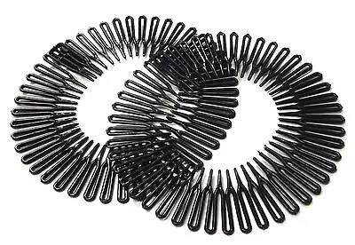 2 Black Flexi Comb Headband Elasticated Gym Mens Hair Accessory • £2.75