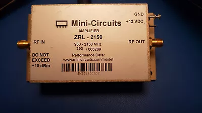 Mini Circuits RF Low Noise Amplifier ZRL-2150  950-2150 MHz • $60