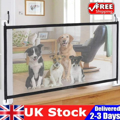 £11.95 • Buy Magic Retractable Dog Mesh Gate Pet Cat Fence Baby Child Safe Wide Adjustable