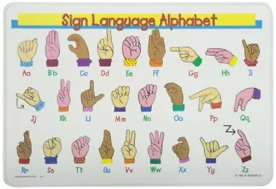 Painless Learning Sign Language Alphabet Placemat Multi-color With White • $10.59