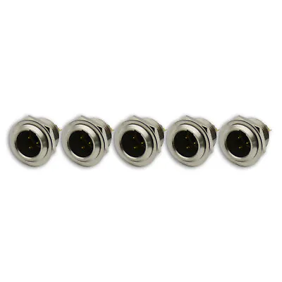 Mini Xlr Male Connector Plug 3 4 5 Pin Socket 5lot Silver For Microphone Cable • $13.59