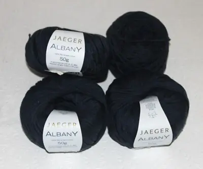 4 Skeins Navy Jaeger Yarn  Albany  Ribbon 100% Mercercised Cotton 50g 115 Yds • $35