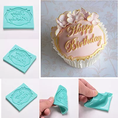 Happy Birthday Silicone Cake Fondant Mould Decorating Chocolate Baking Mold _ou • $8.17