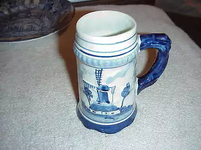 Delft Blue Handpainted Windmills Stein Mug Made In Holland • $9.50