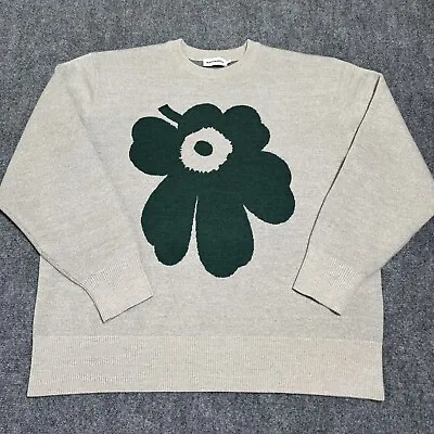 Marimekko Kietoa Unikko Flower 100% Wool Crewneck Pullover Sweater Adult Size XL • $99.99