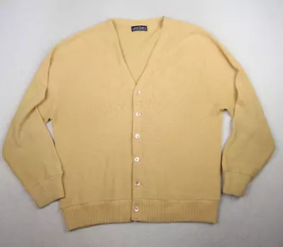 Vintage Men's Golen Yellow Cardigan Sweater - Jockey - Size Xl - Professor • $17.49