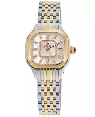 New Michele Meggie Diamond Quartz Pink Mother Of Women's Watch MWW33B000014 • $1344.78