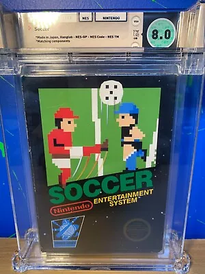 Soccer NES Black Box Hang Tab WATA Graded 8.0 - Not Sealed - 9.4 Cartridge !! • $275