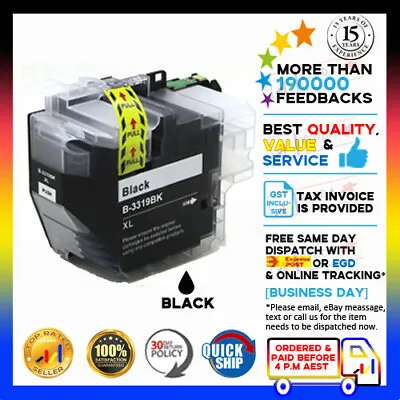 $15.60 • Buy 1x NoN-OEM LC-3319 XL Black Ink Cartridges For MFC-J6730 DW MFC-J6930 DW Printer