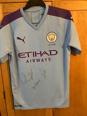 Manchester City Signed Shirt Size M  Signatures Dickov/lescott/richards Genuine • £29.99