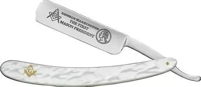 Masonic Pearl Handle Straight Razor Folding Knife - NEW • $15.95