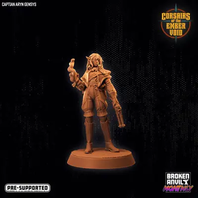 Captain Aryn Gensys | Corsairs Of The Ember Void | Tabletop RPG Miniature • £6.99