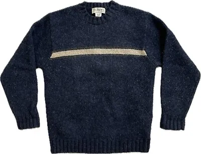 J. Crew 100% Shetland Wool Sweater Mens Size XS Striped Pullover Crew Neck • $34.99