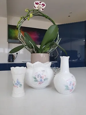 Aynsley Little Sweetheart. Set Of 3. Mini Vase Fluted Bowl & Stem Vase.  • £9.99