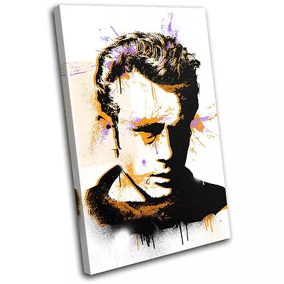 James Dean Iconic Celebrities SINGLE CANVAS WALL ART Picture Print VA • £19.99